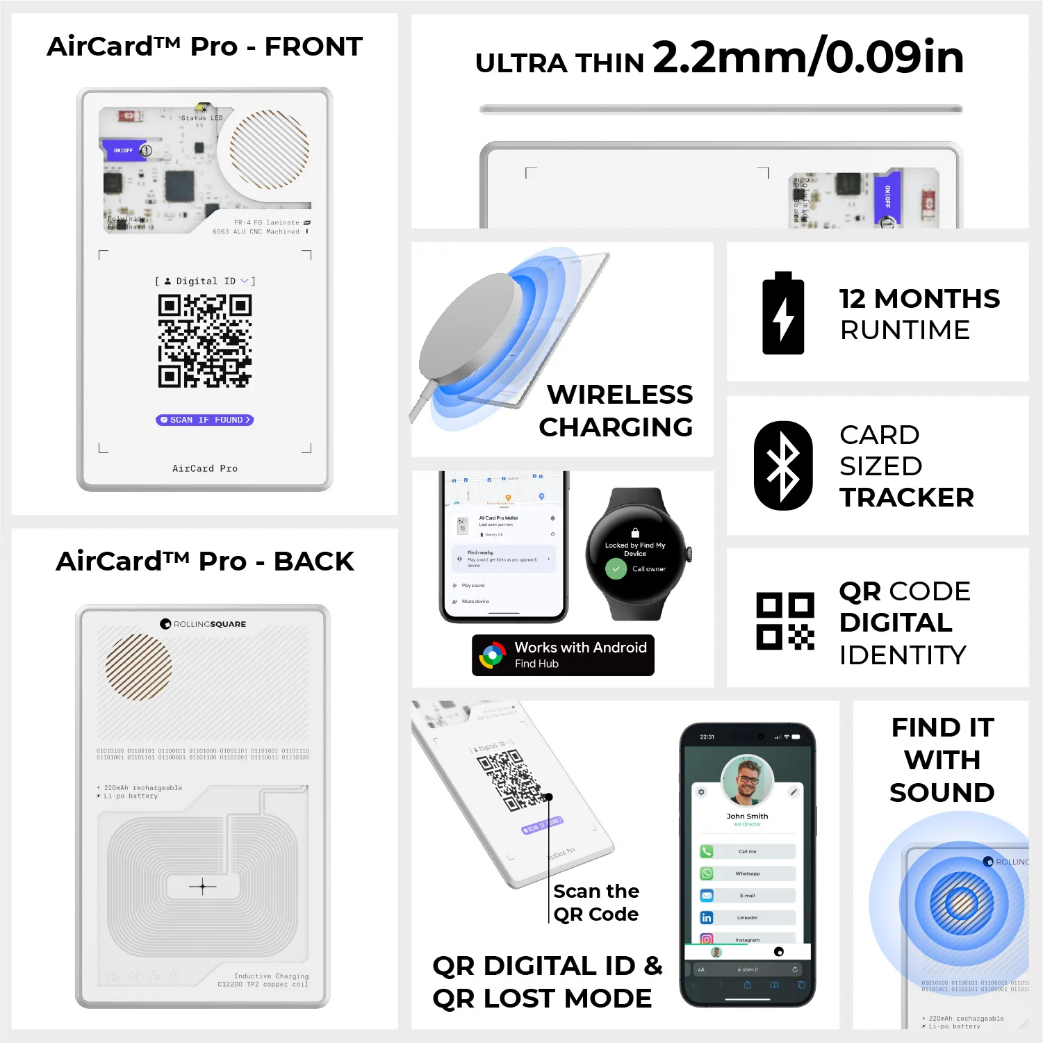 AirCard™ Pro - Android & Apple Bluetooth tracker - Image 2