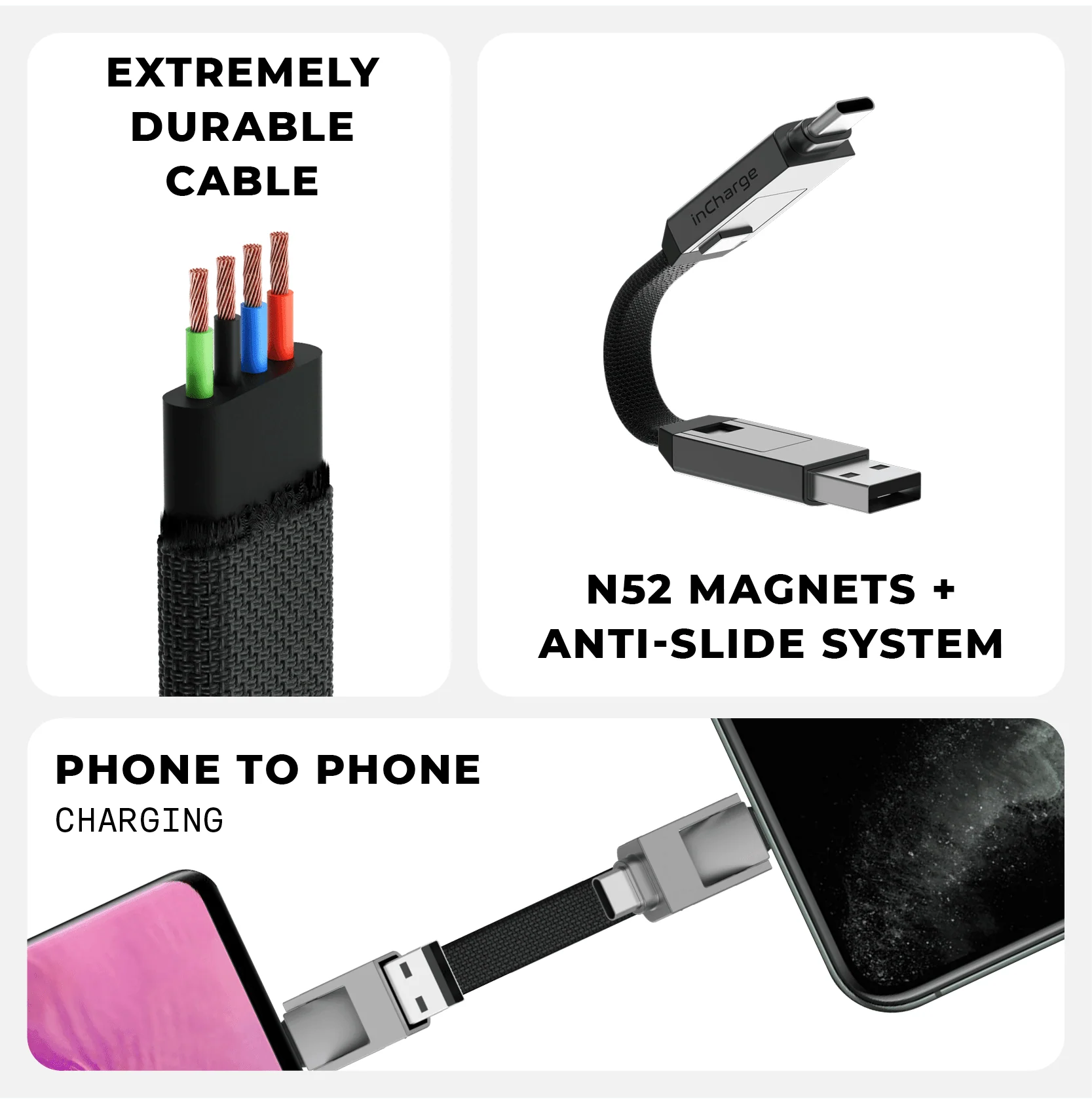 inCharge® 6 - 15W, 6in1 keyring cable - Image 3