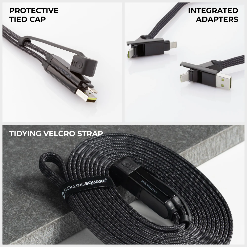 inCharge® XL 3m / 10ft - 100W, 6in1 ultra long cable - Image 5