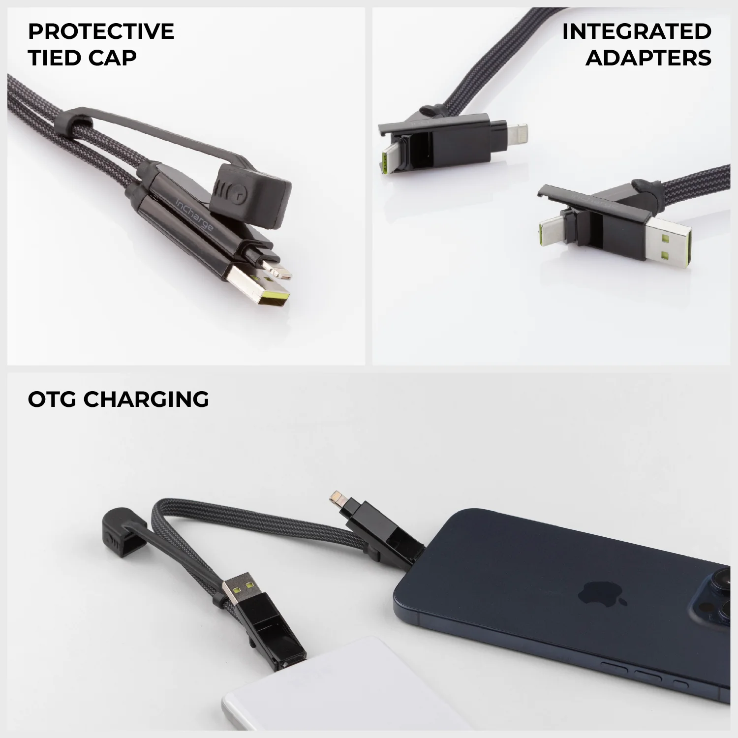 inCharge® XL 30cm / 1ft - 100W, 6in1 travel cable - Image 6